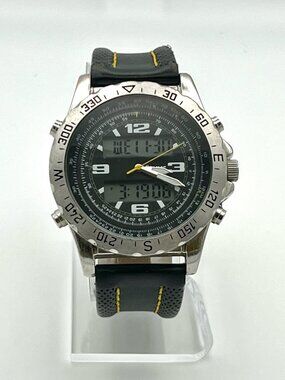 Stauer Centurion Mens Watch Hybrid Chrono Black and Silver Working
